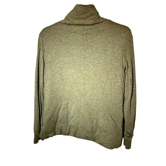 Saturday Sunday Anthropologie Quilted Jacket Green XS Waterfall Collar Full Zip - Picture 2 of 9